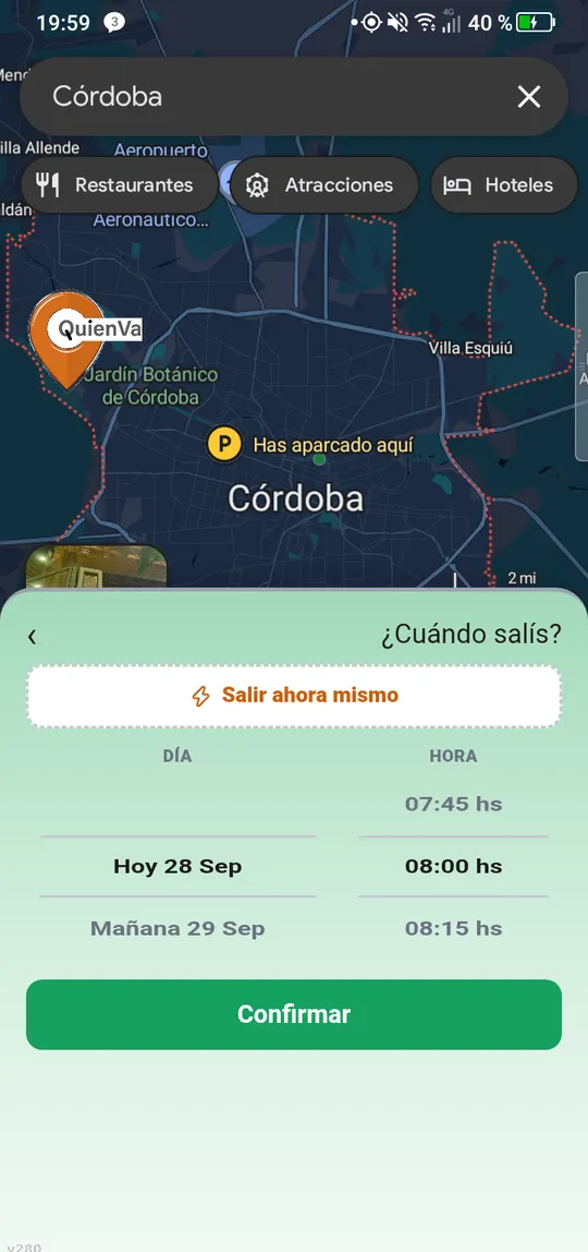 Programar un viaje